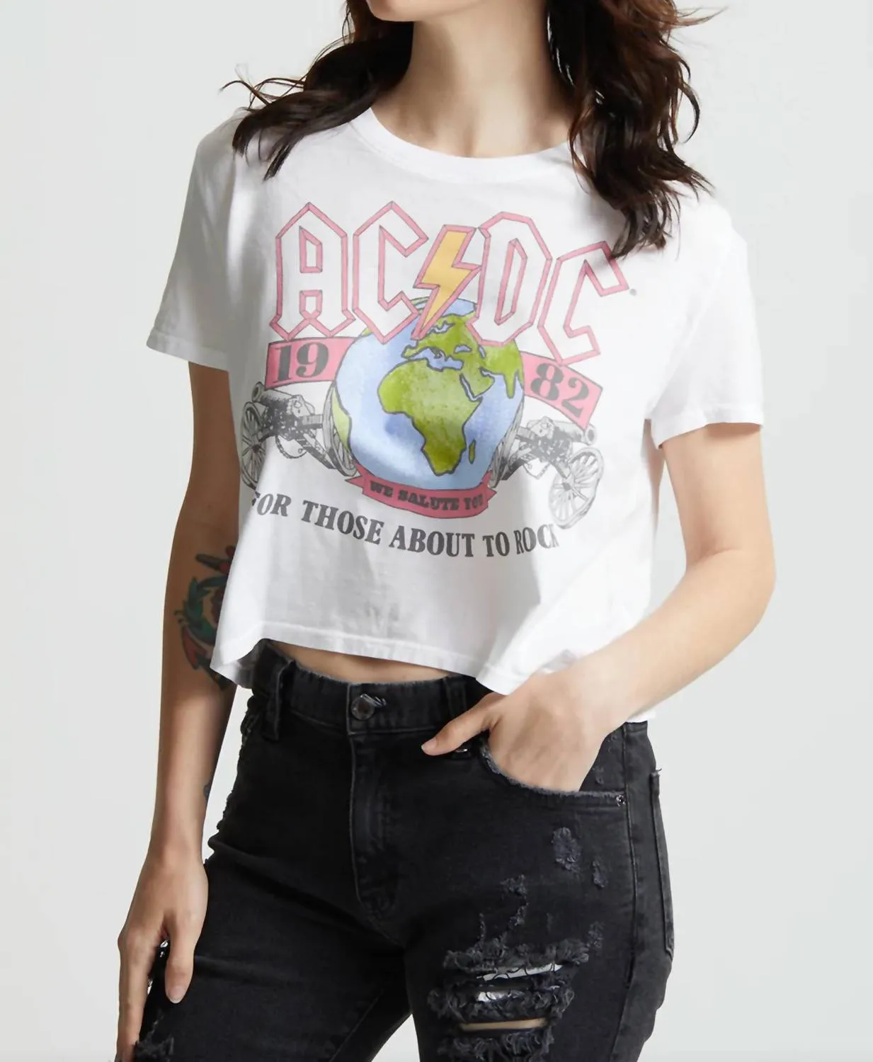 AC/DC 1981 We Salute You Crop Tee