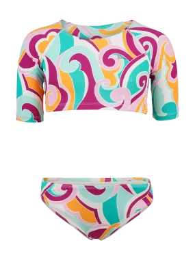 Ames-Swirl Girls Sports Bikini Set | Multi Color