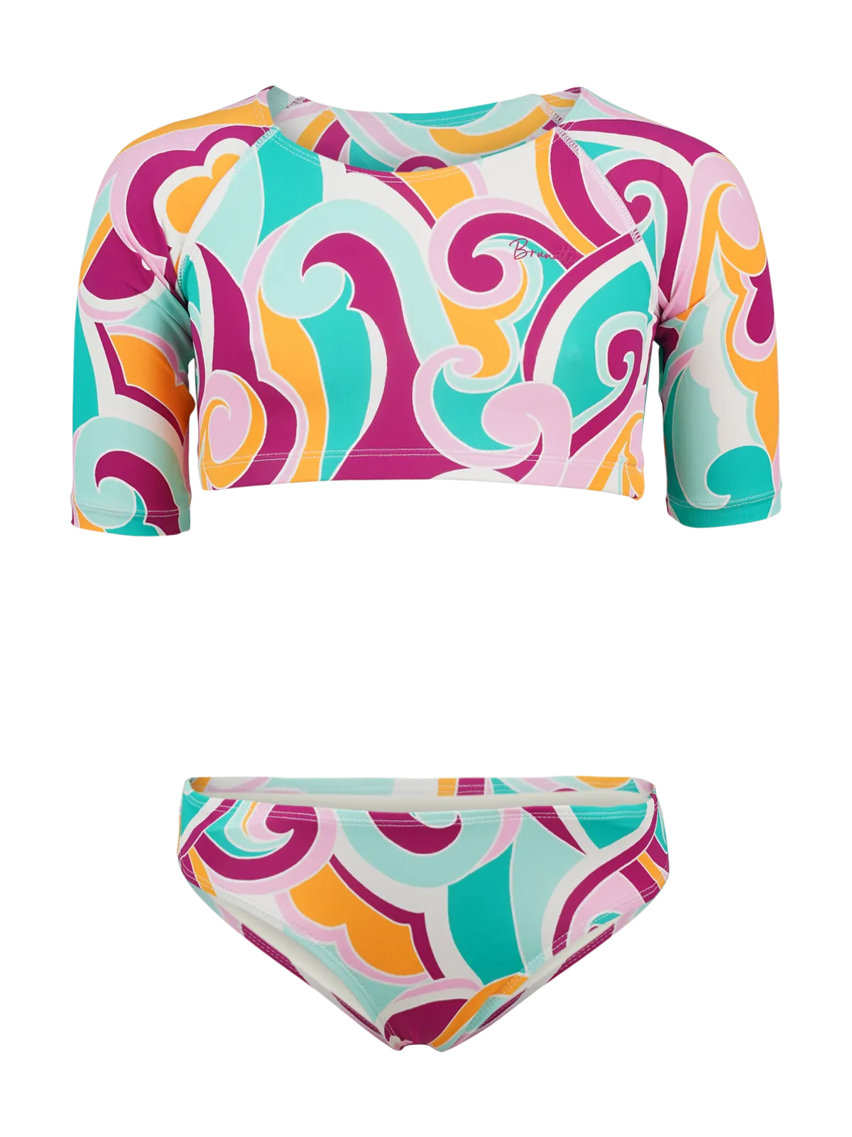 Ames-Swirl Girls Sports Bikini Set | Multi Color