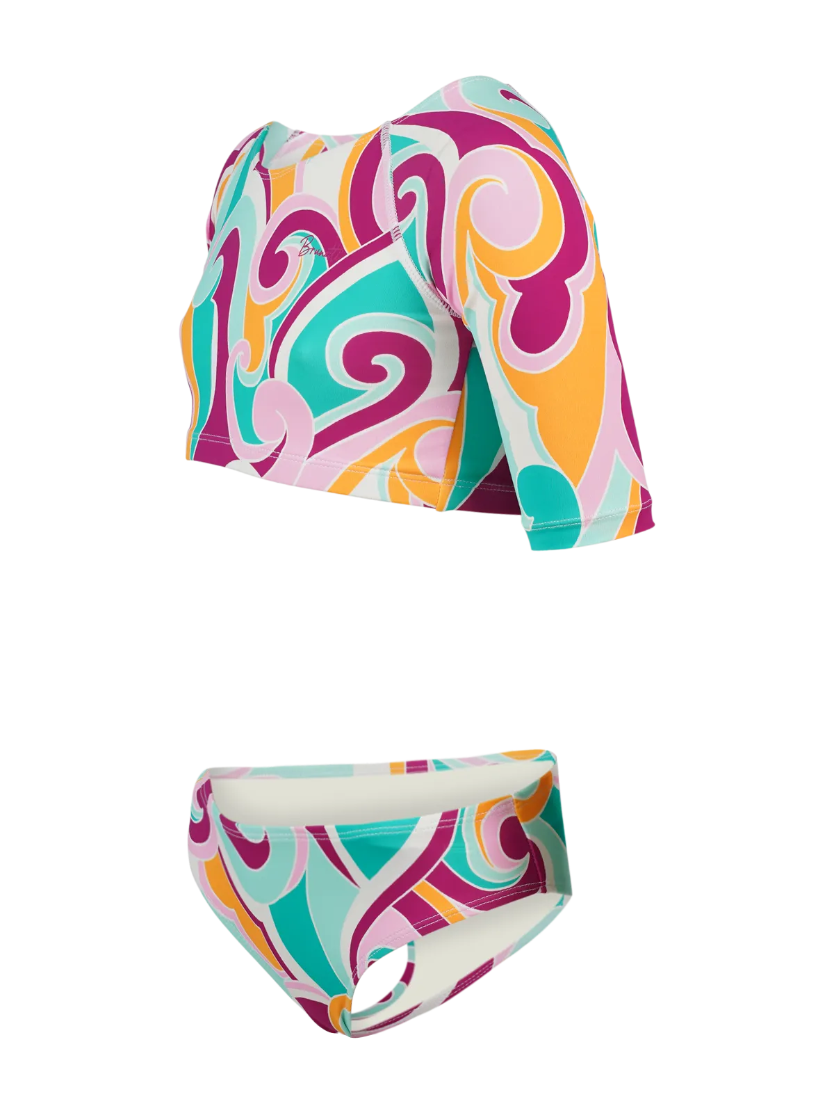 Ames-Swirl Girls Sports Bikini Set | Multi Color