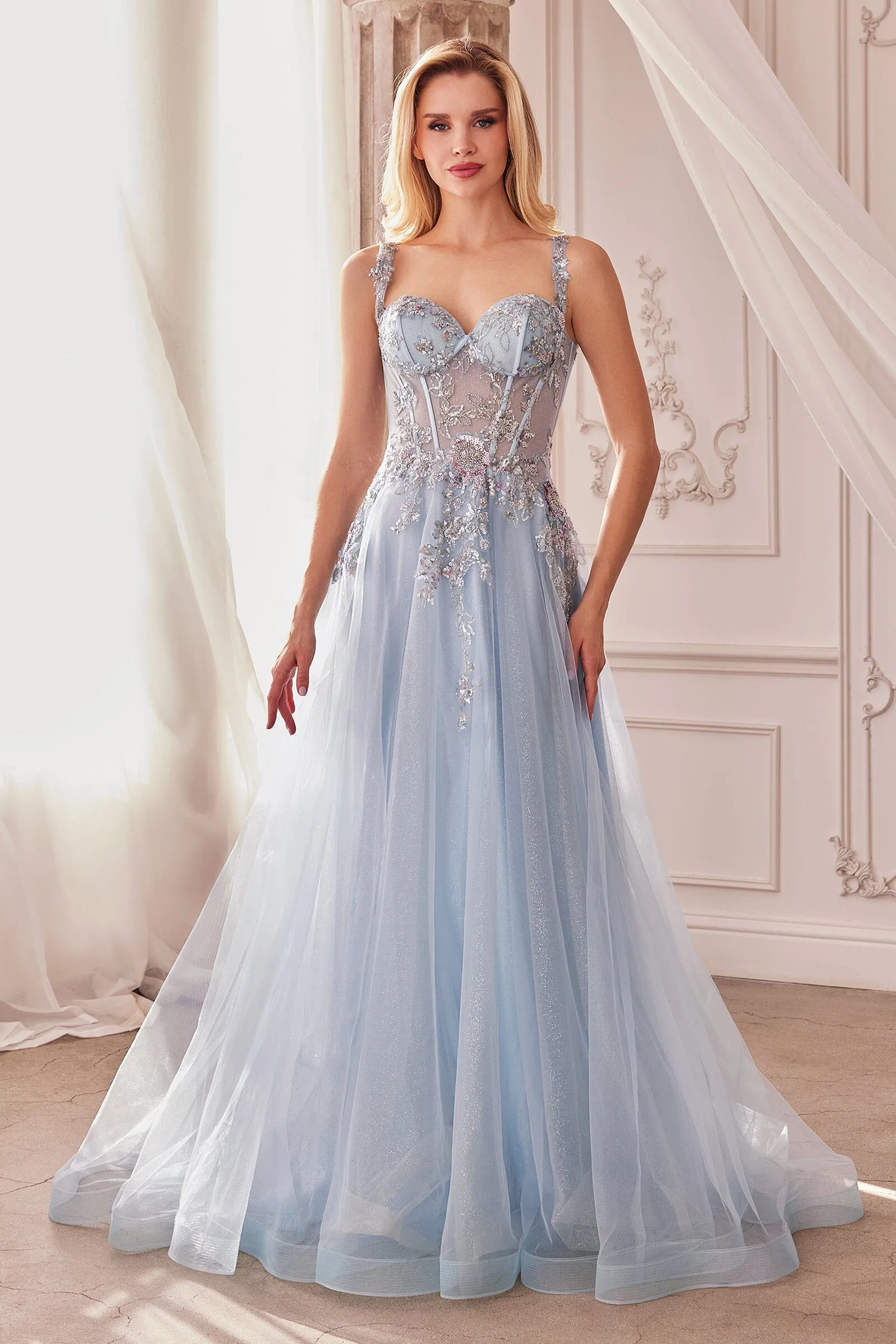 ANDREA & LEO A1258 Embellished A-Line Tulle Ball Gown