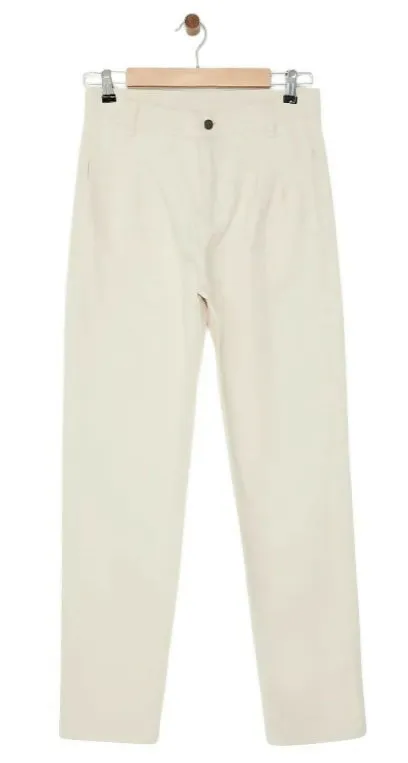 Balloon Fit Gabardine Trousers with Pockets
