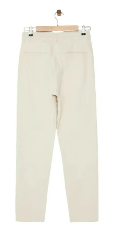 Balloon Fit Gabardine Trousers with Pockets