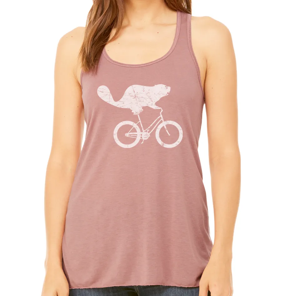 Beaverdale Bicycles Beaver Logo Ladies' Flowy Racerback Tank