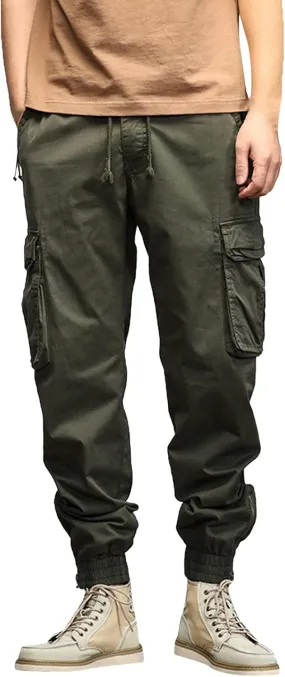 Big and Tall Men Cargo Jogger Sweat Pants Open Bottom Ripstop Hiking Work Pants Quick Dry Stretch Multi-Pockets