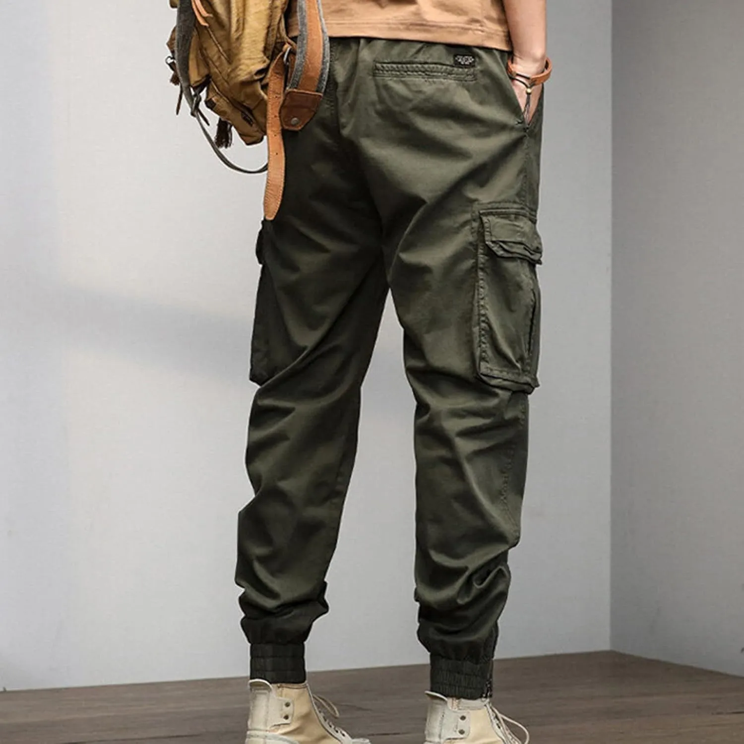 Big and Tall Men Cargo Jogger Sweat Pants Open Bottom Ripstop Hiking Work Pants Quick Dry Stretch Multi-Pockets