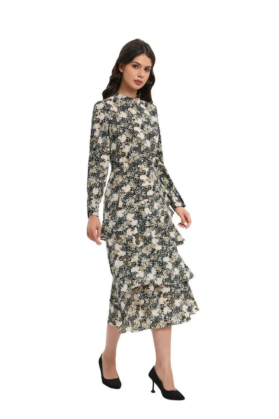 BLOSSOM LAYERED MIDI DRESS
