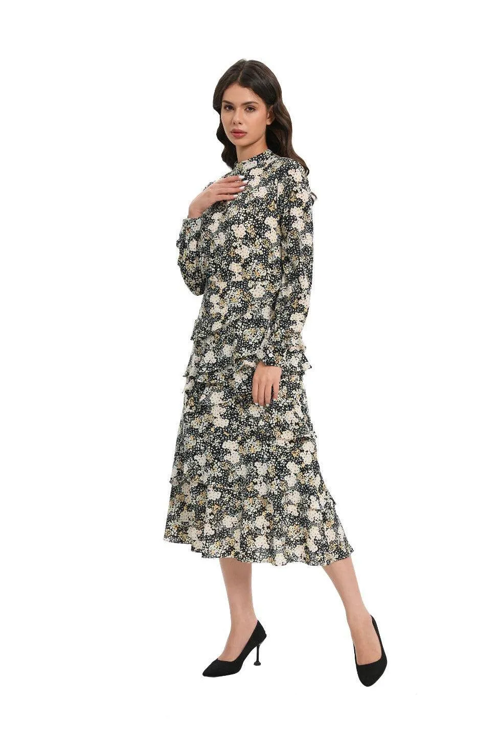 BLOSSOM LAYERED MIDI DRESS