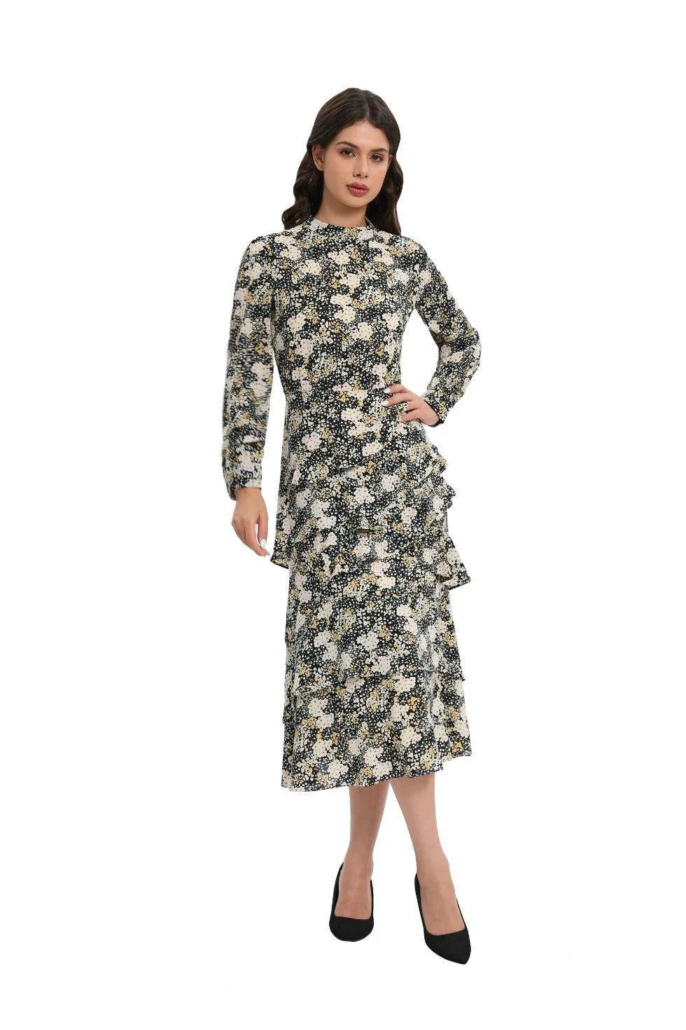 BLOSSOM LAYERED MIDI DRESS