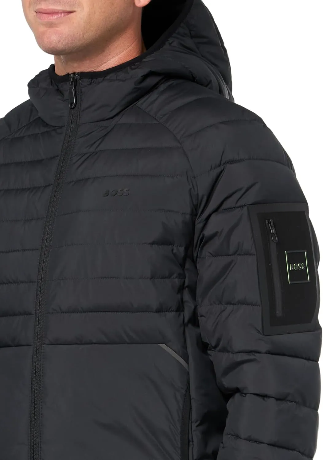 BOSS Men's Lightweight Hooded Puffer Jacket