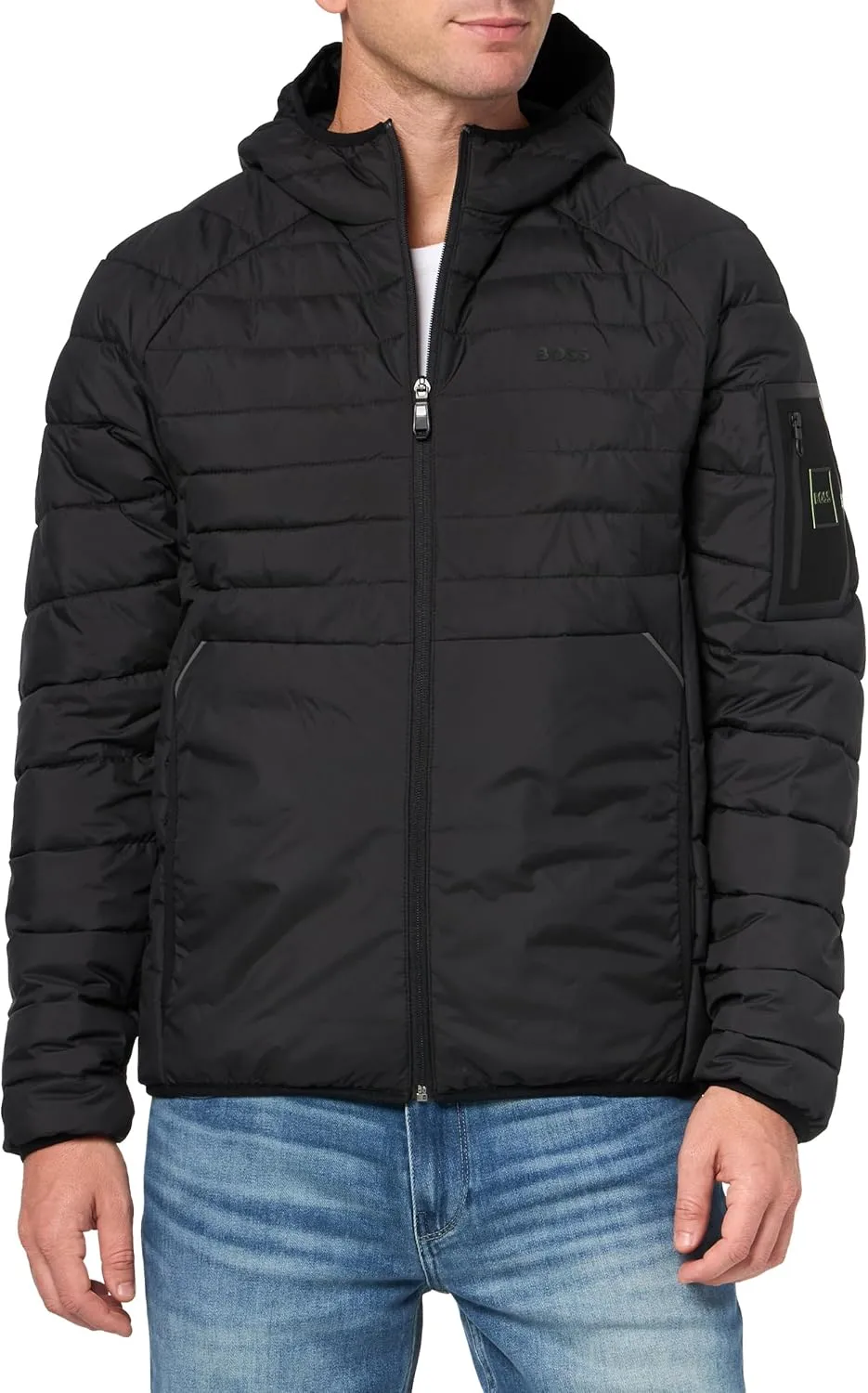 BOSS Men's Lightweight Hooded Puffer Jacket