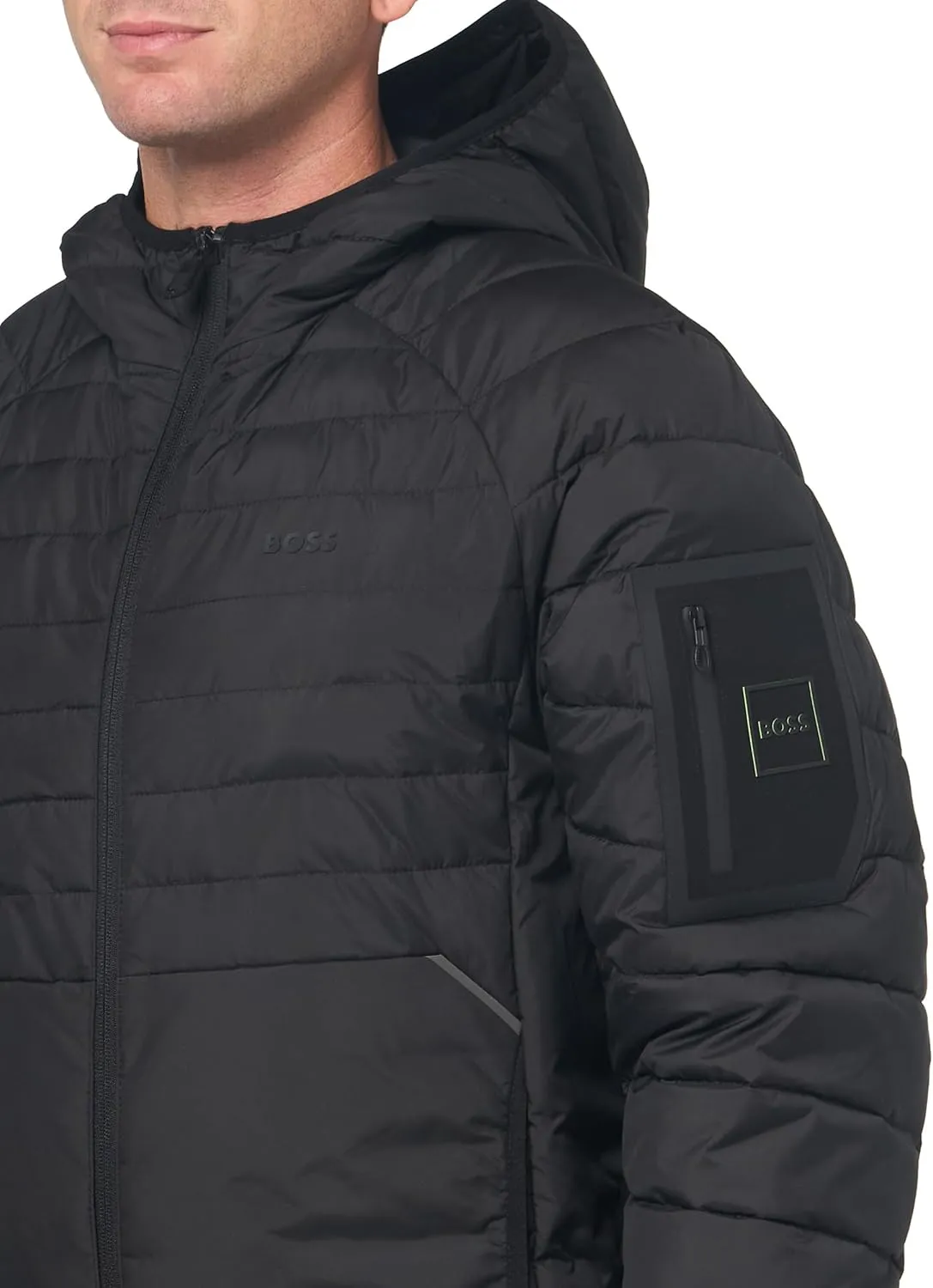 BOSS Men's Lightweight Hooded Puffer Jacket