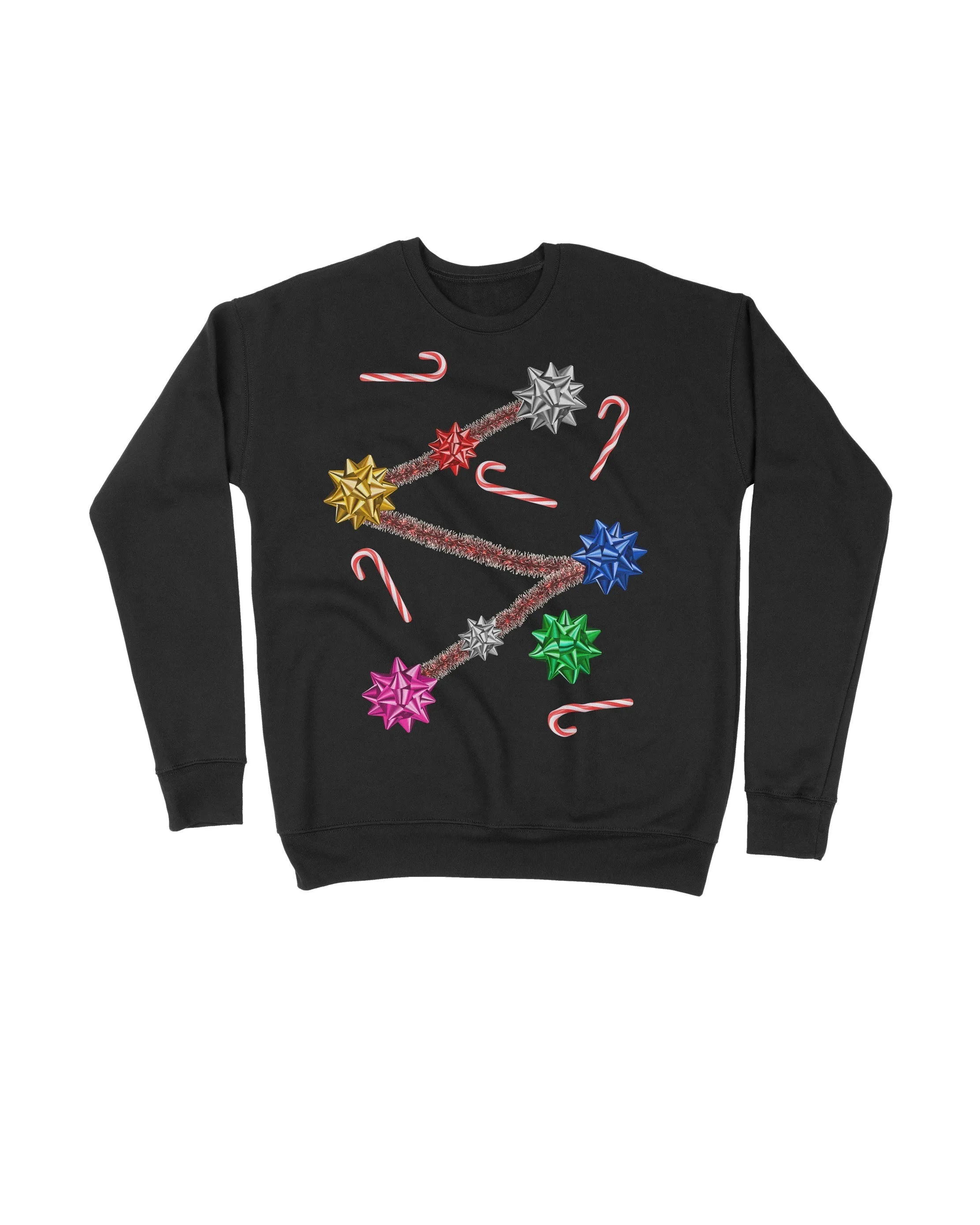Bows and Candy Cane Christmas Sweater