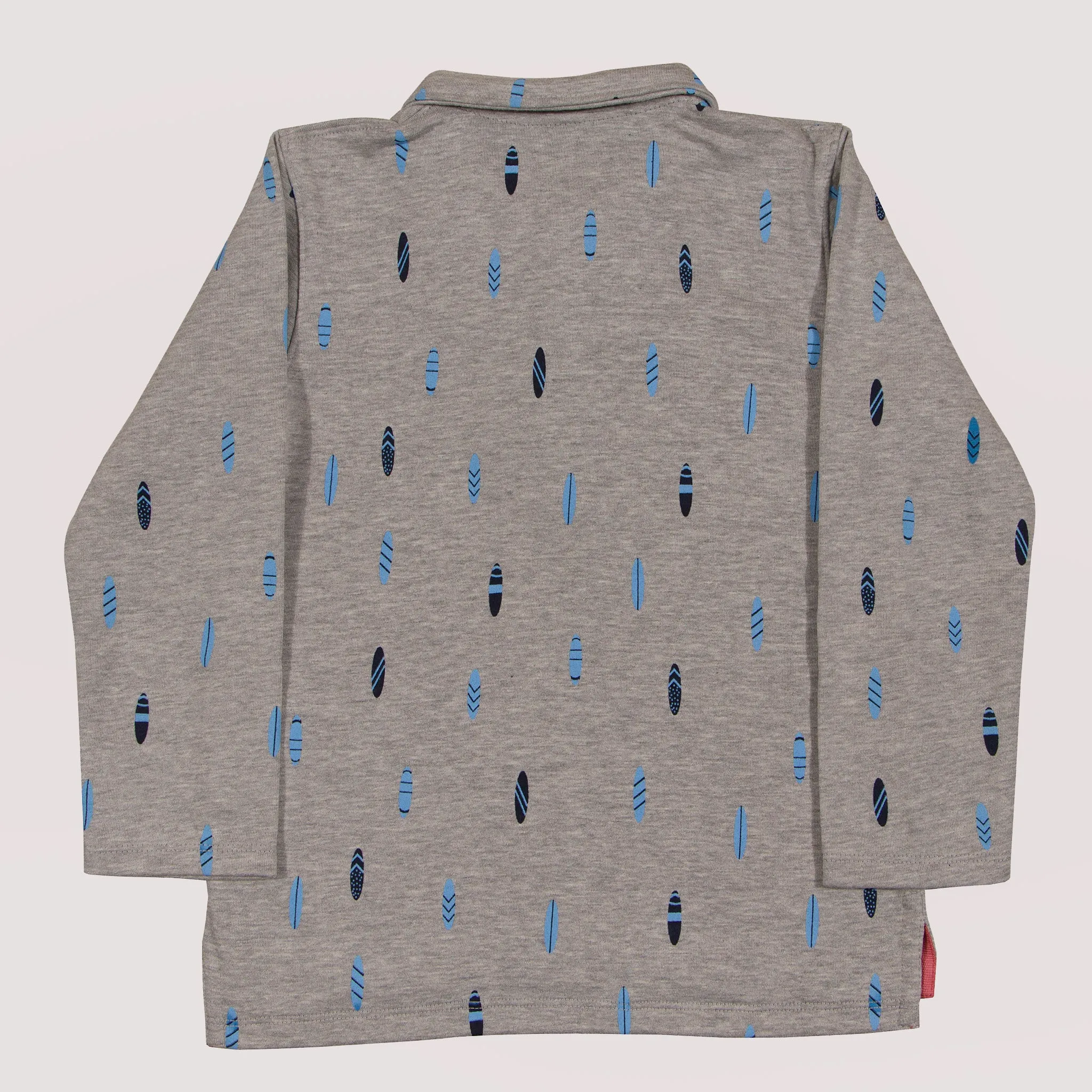 Boys Grey Printed Rugby Polo