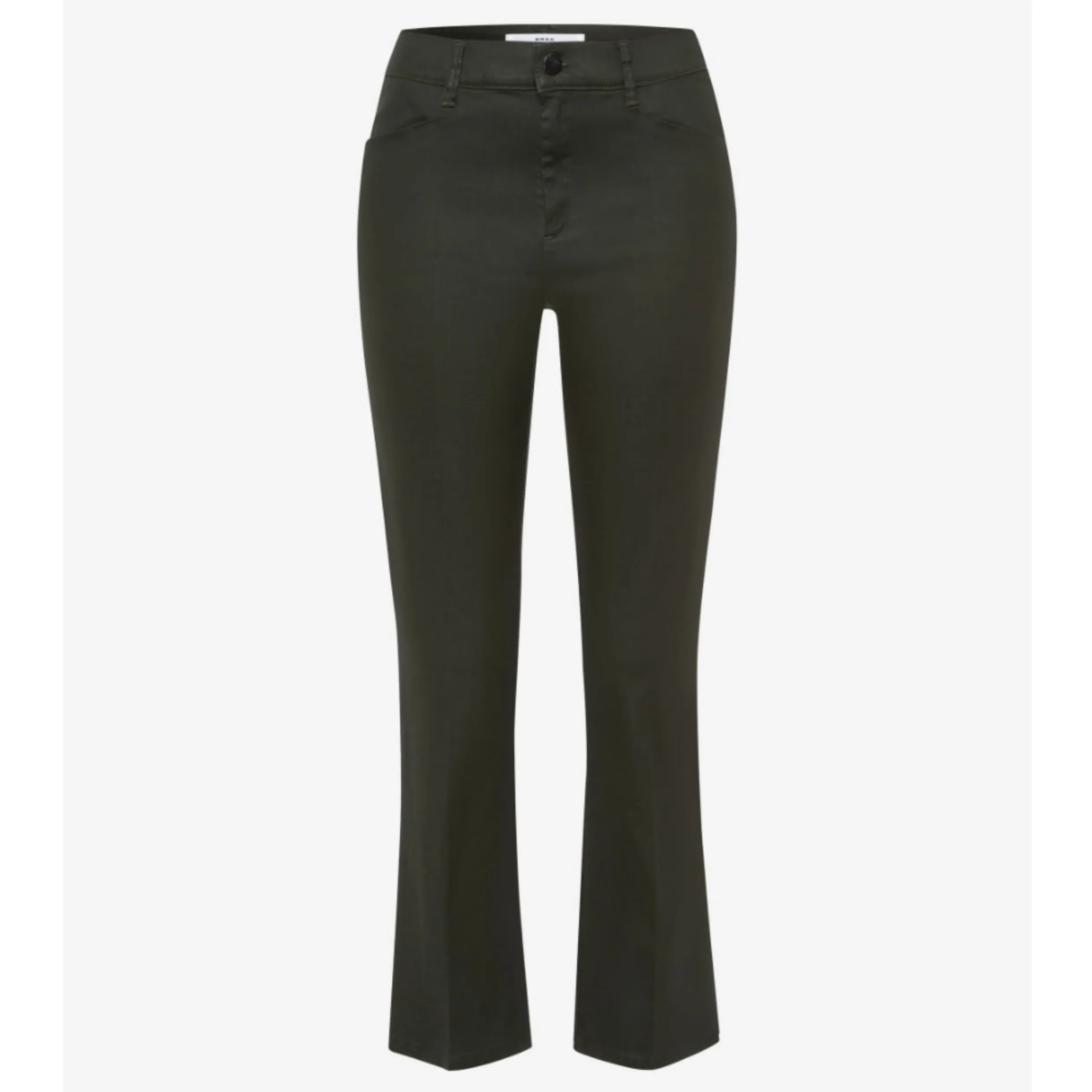 Brax Maron Flared Coated Trouser in Olive 79-6624