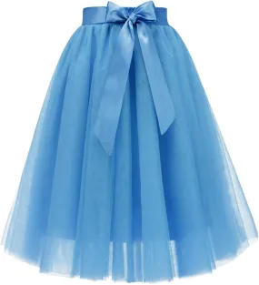 Bridesmay Women's Tulle Skirt Knee Length 6-Layered Wedding Party Homecoming Prom Dress