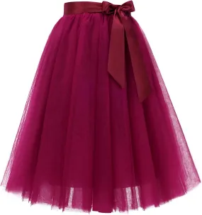 Bridesmay Women's Tulle Skirt Knee Length 6-Layered Wedding Party Homecoming Prom Dress