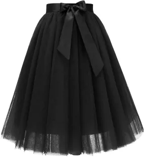 Bridesmay Women's Tulle Skirt Knee Length 6-Layered Wedding Party Homecoming Prom Dress
