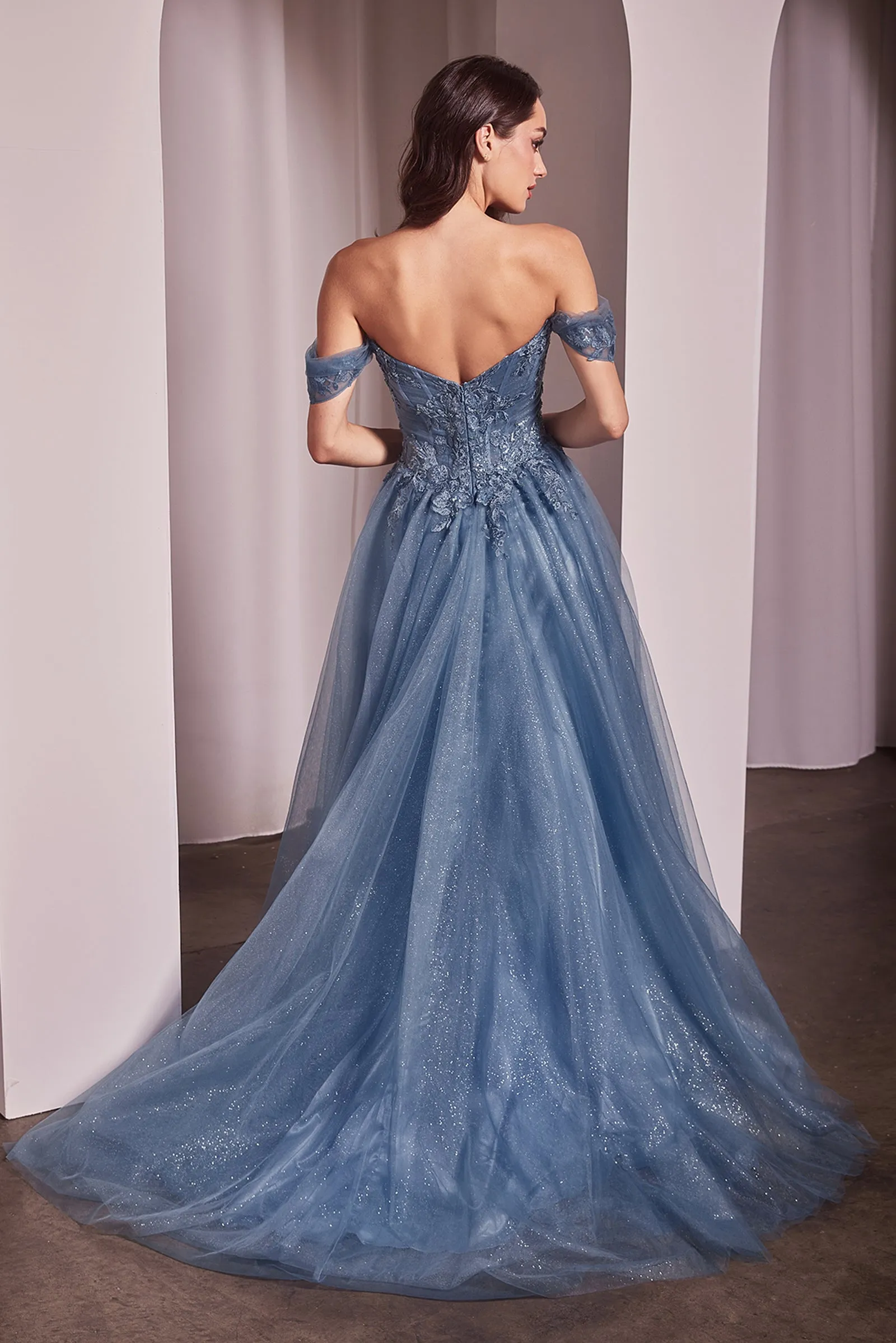 CINDERELLA DIVINE CD799 Off The Shoulder A-Line Ball Gown