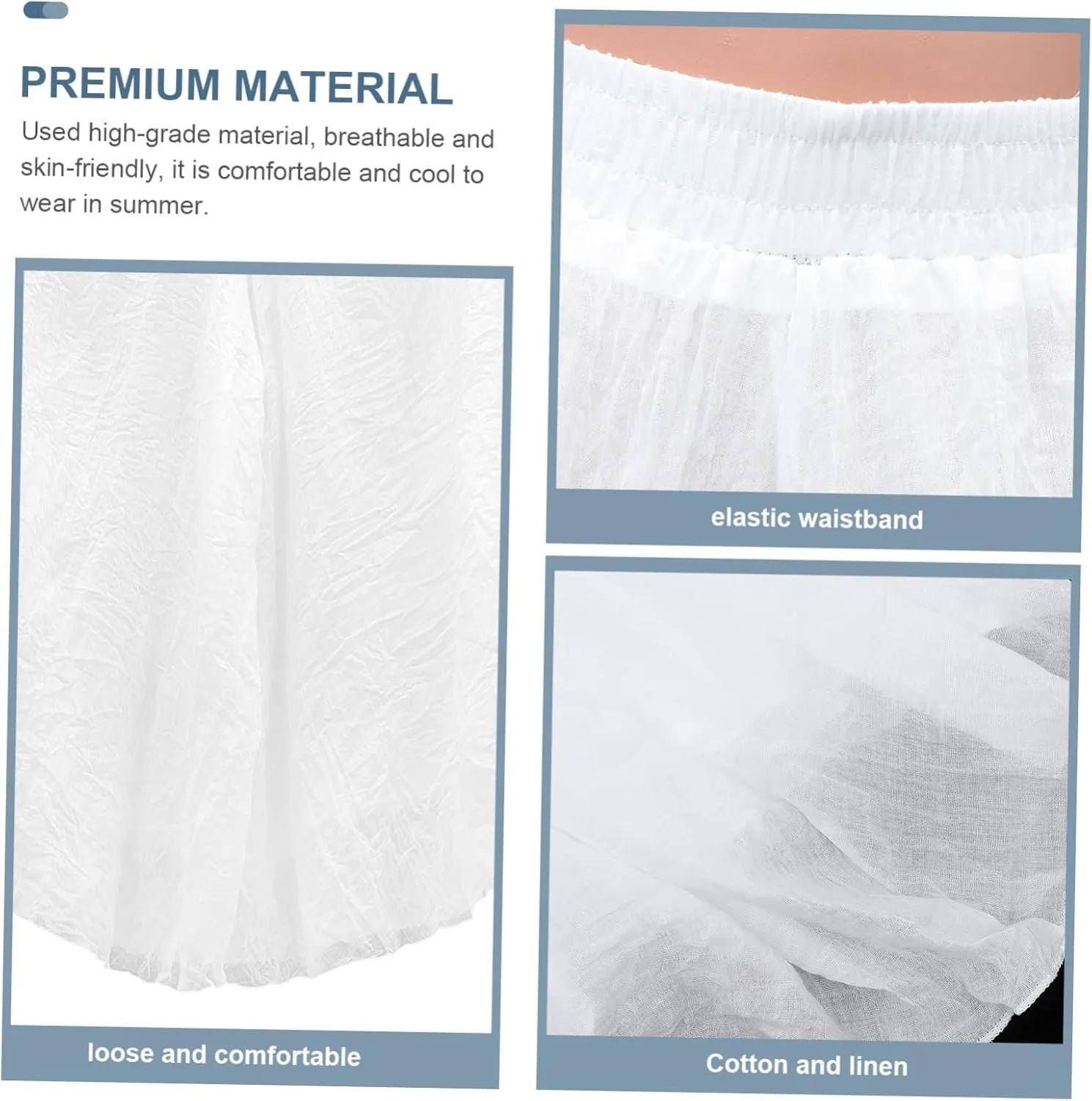 CLISPEED Women Wide Leg Pants Comfortable Loose Cotton Linen Trousers with Elastic Waistband for Yoga