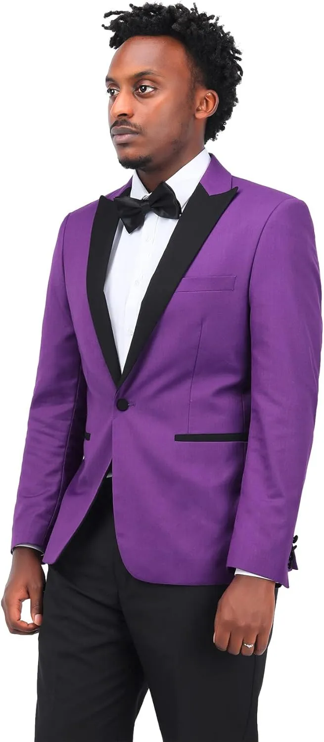 Cloudstyle Mens 3 Piece Suit Prom Colour Fashion Blazer Single Breasted Vest Jacket Pants
