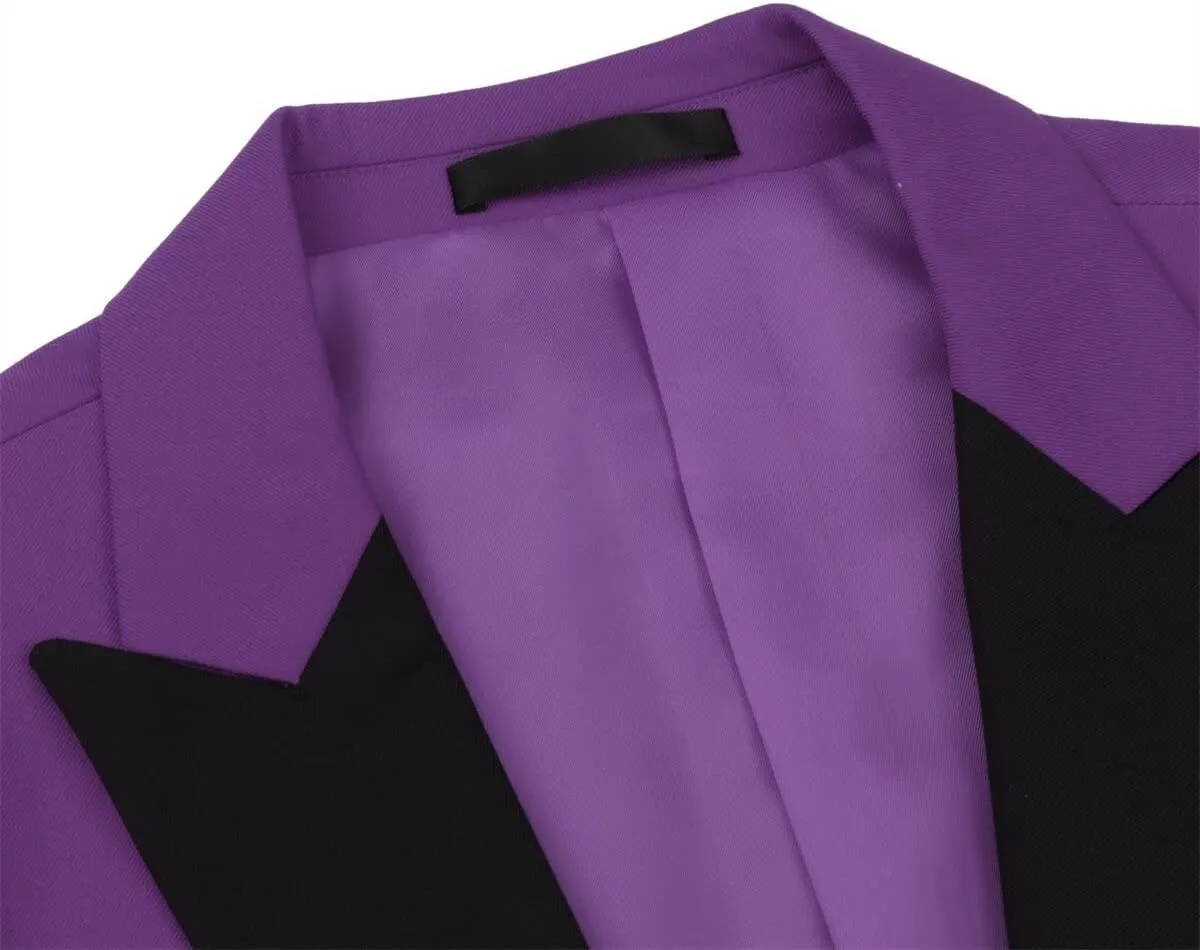 Cloudstyle Mens 3 Piece Suit Prom Colour Fashion Blazer Single Breasted Vest Jacket Pants