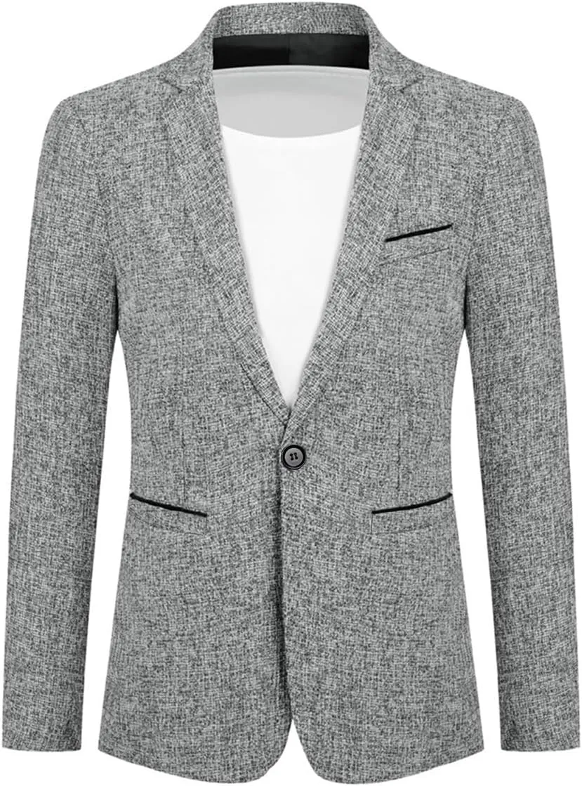 Cloudstyle Mens Casual Sport Coat 1 Button Slim Fit Suit Jacket Business Daily Blazer