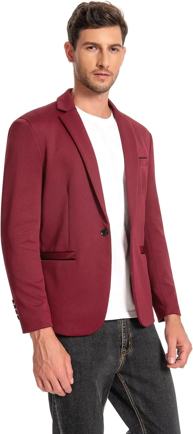 Cloudstyle Mens Casual Sport Coat 1 Button Slim Fit Suit Jacket Business Daily Blazer