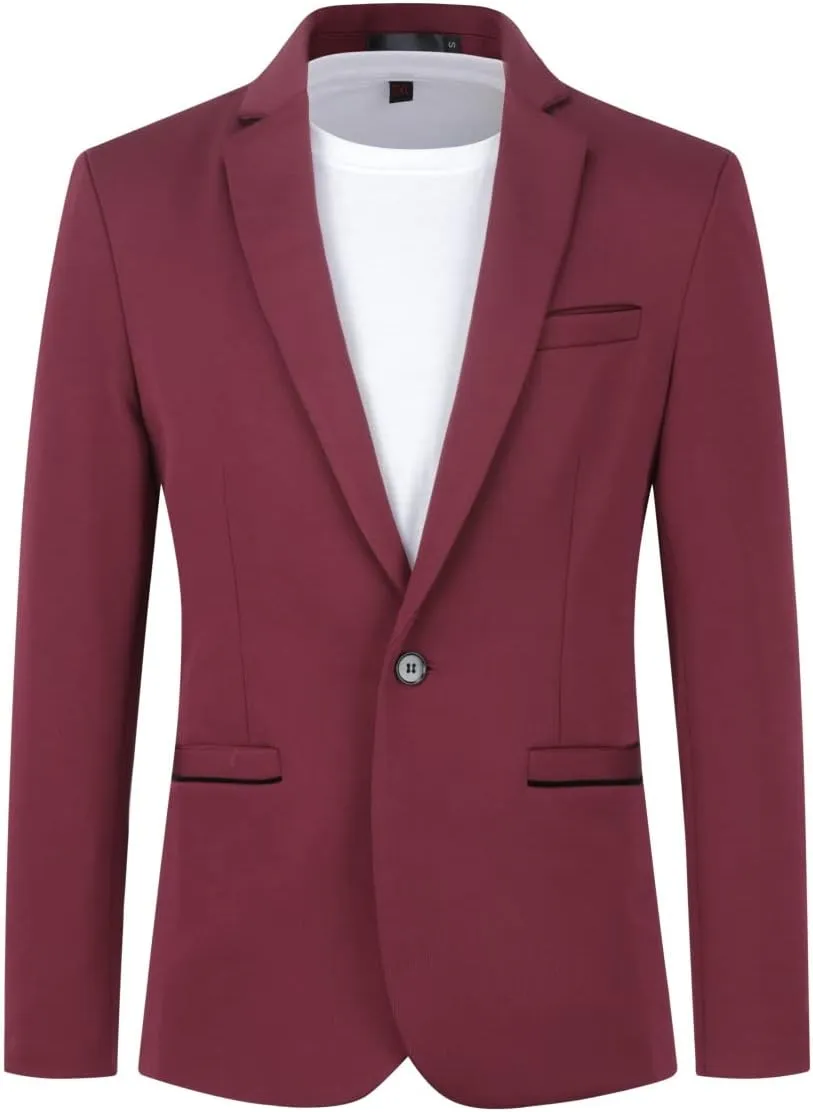 Cloudstyle Mens Casual Sport Coat 1 Button Slim Fit Suit Jacket Business Daily Blazer