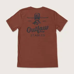 Cowboy Cool Outlaw Stables T-Shirt - Heather Clay