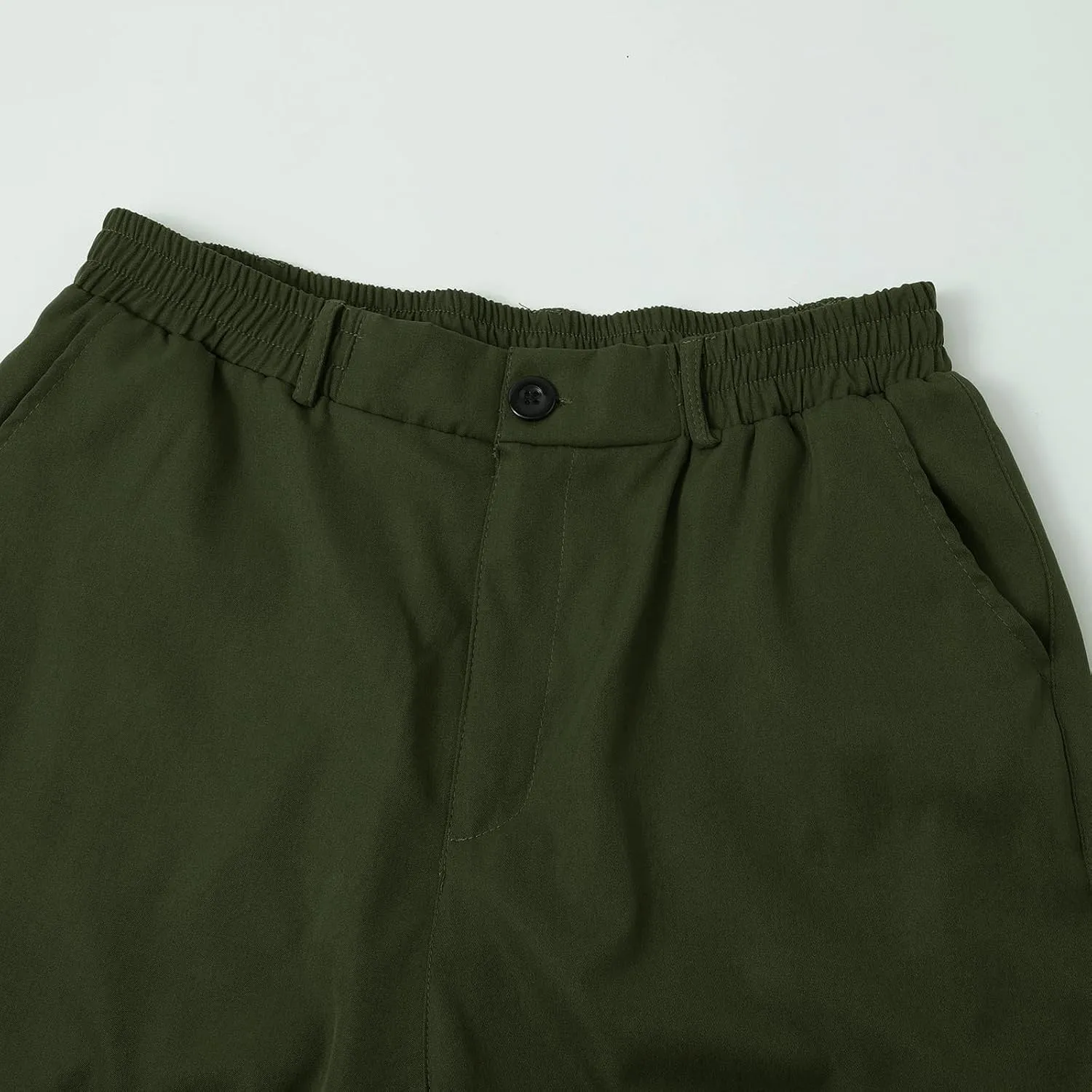 CRNTCEM Mens Casual Straight Cargo Pants Lightweight Elastic Waisted Workout Work Sweatpants Cozy Military Tactical Trousers