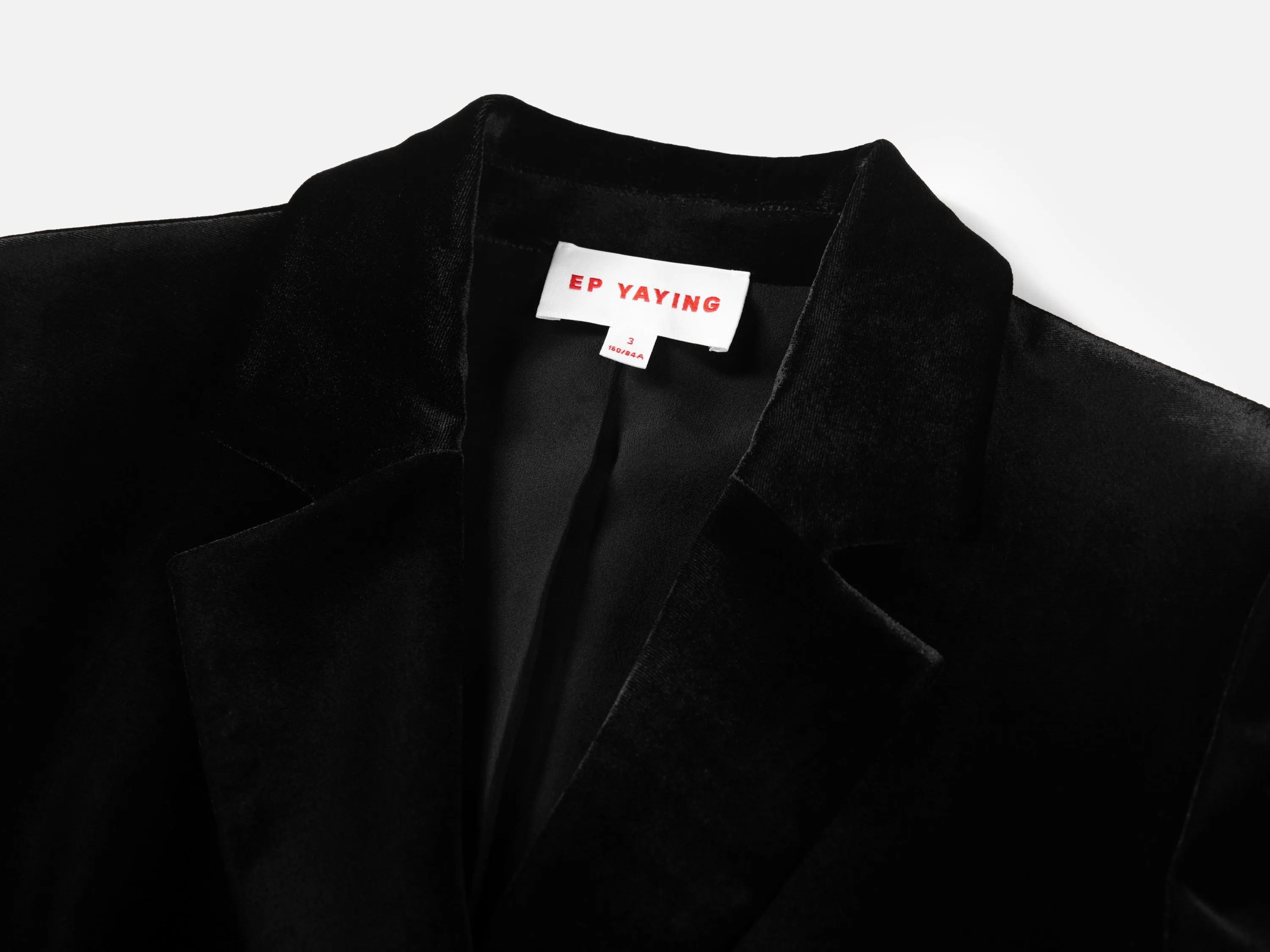 EP YAYING Hip length Velvet Silk Blazer