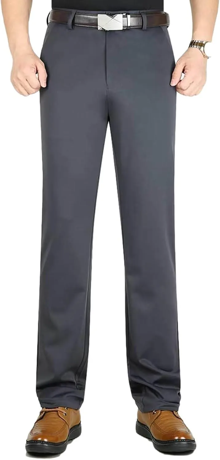 HNVAVQ Mens Workwear Business Casual Pants Comfortable Dress Trousers with Pockets Straight Leg Summer Trousers