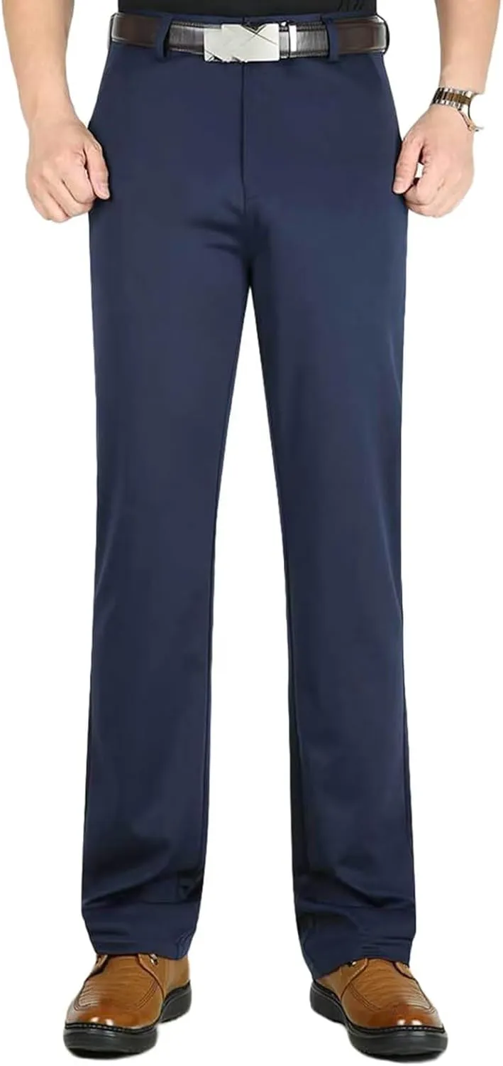 HNVAVQ Mens Workwear Business Casual Pants Comfortable Dress Trousers with Pockets Straight Leg Summer Trousers