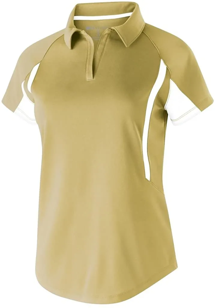 Holloway Dry Excel Ladies Avenger Polo (Small, Vegas Gold/White)
