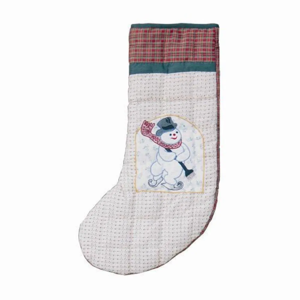 Jolly Snowmen Tree Skirt - Large 54" Diameter - Buy Now and Receive a FREE Matching Stocking! Crafted from 100% Cotton for a Holiday Setting