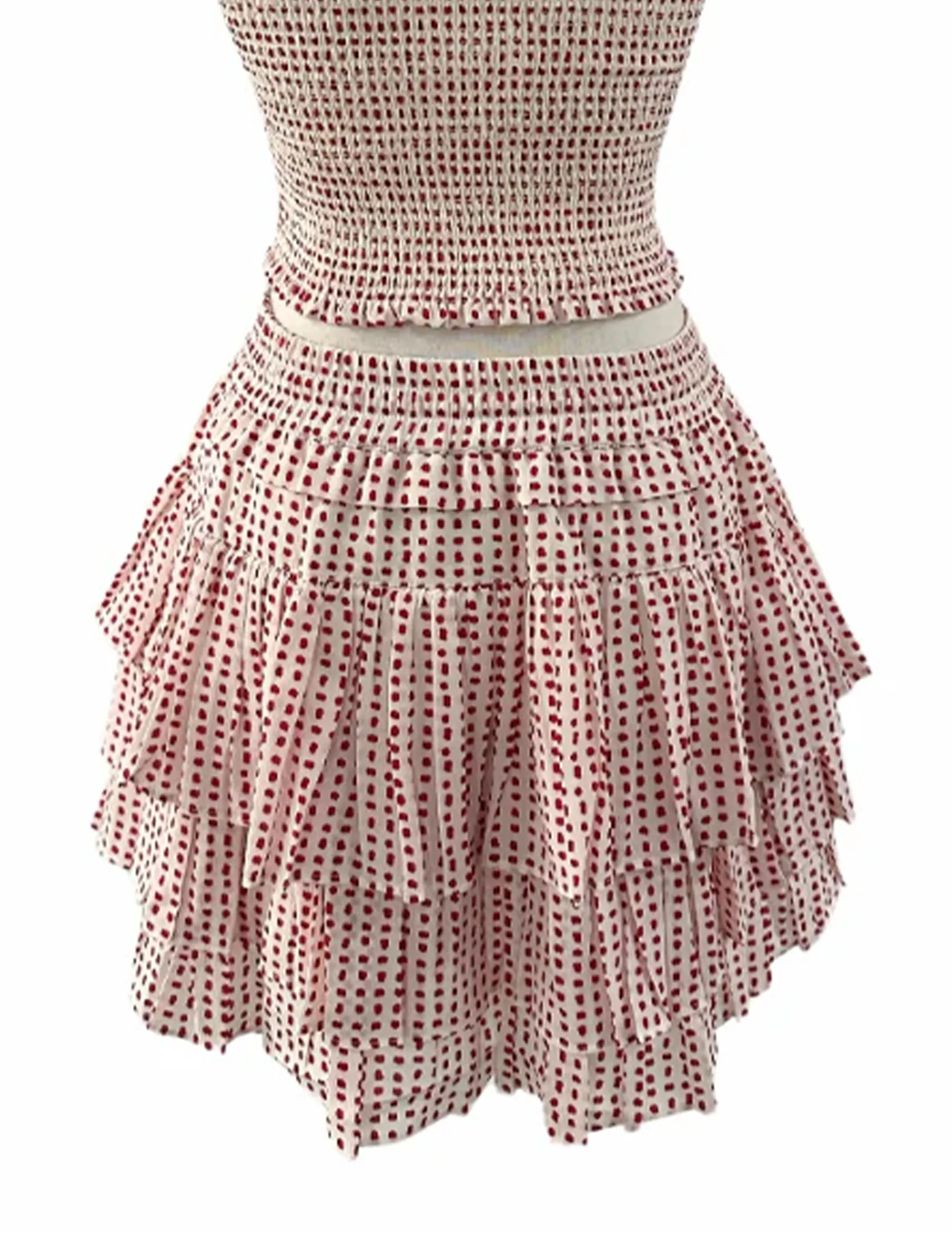 Kalani Skirt, White Red