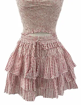 Kalani Skirt, White Red
