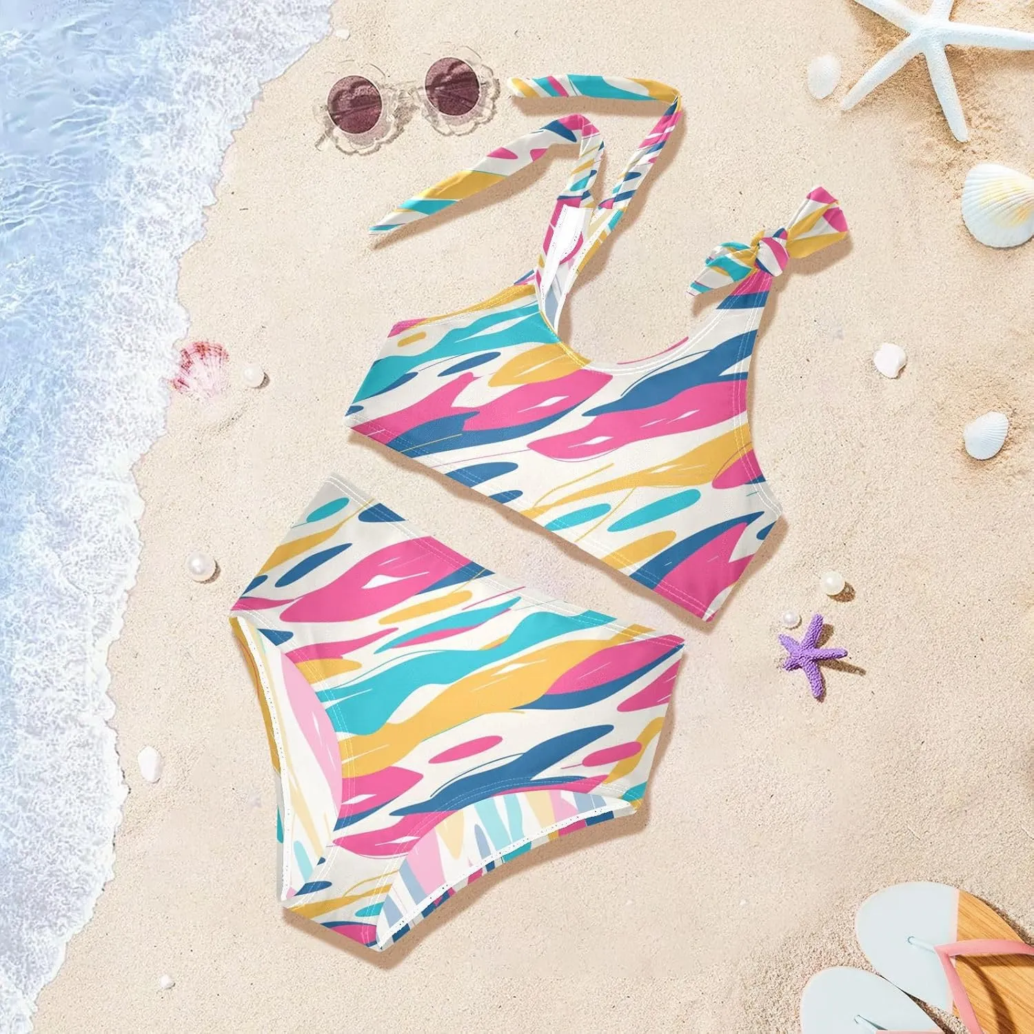 KLL Camouflage Pattern Trendy Style Girl 2 Piece Bikini Sets Quick-Dry Swimming Swimwear Bathing Suit