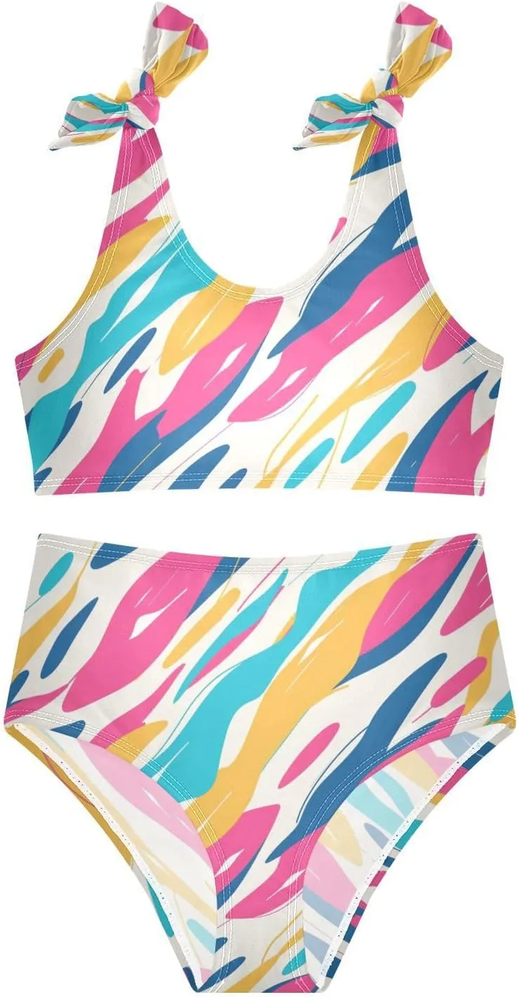 KLL Camouflage Pattern Trendy Style Girl 2 Piece Bikini Sets Quick-Dry Swimming Swimwear Bathing Suit