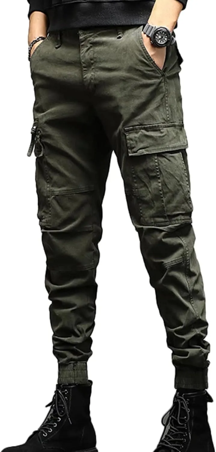 Men's Cargo Trousers,Cargo Pants Joggers with Multi Pockets, Comfortable Combat Trousers for Men