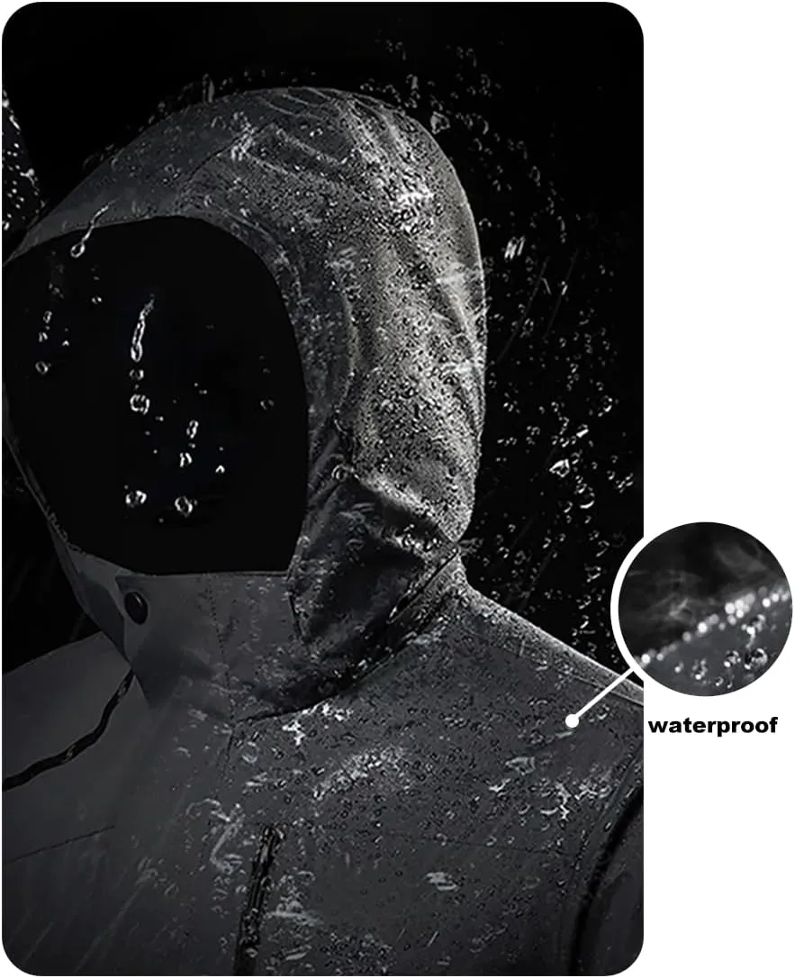 Men's Lightweight Softshell Jacket, Spring & Fall Hooded Windbreaker Jacket, Outdoor Waterproof Jacket