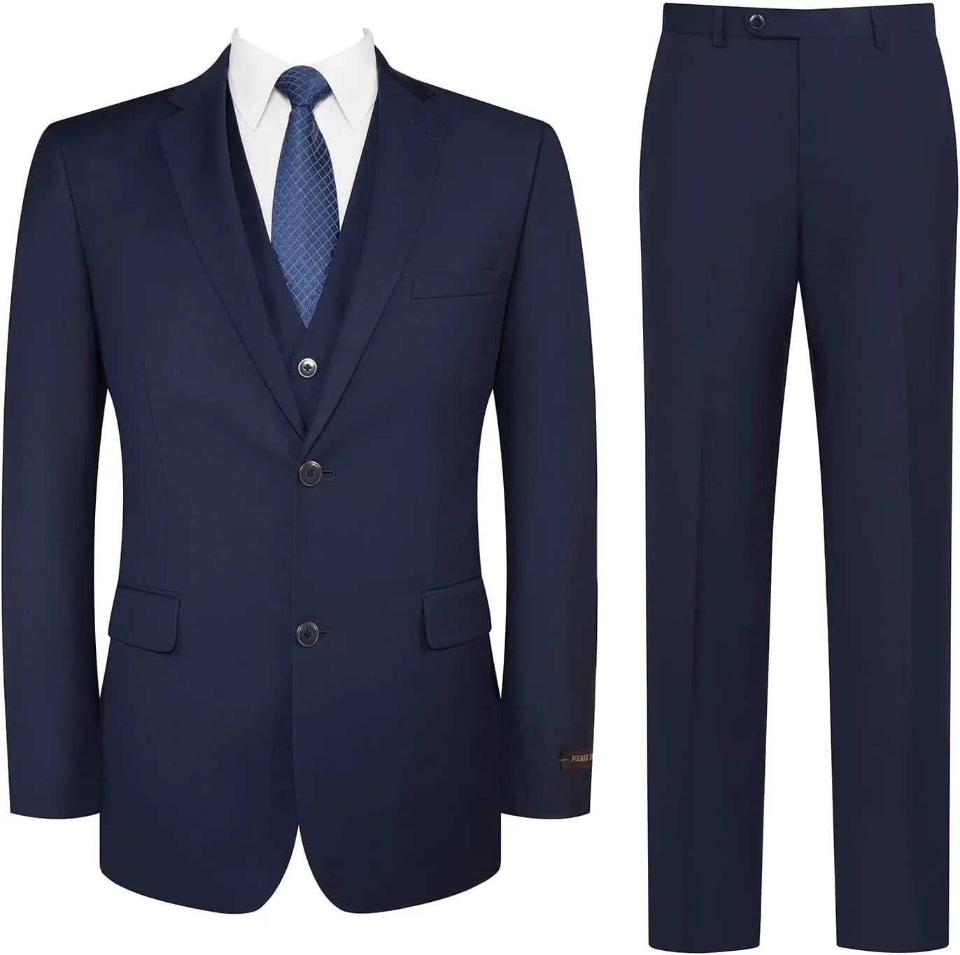 Men's Suits 3 Piece Slim Fit Suit Set Two Buttons Solid Business Suit Jacket Blazer Pants & Vest