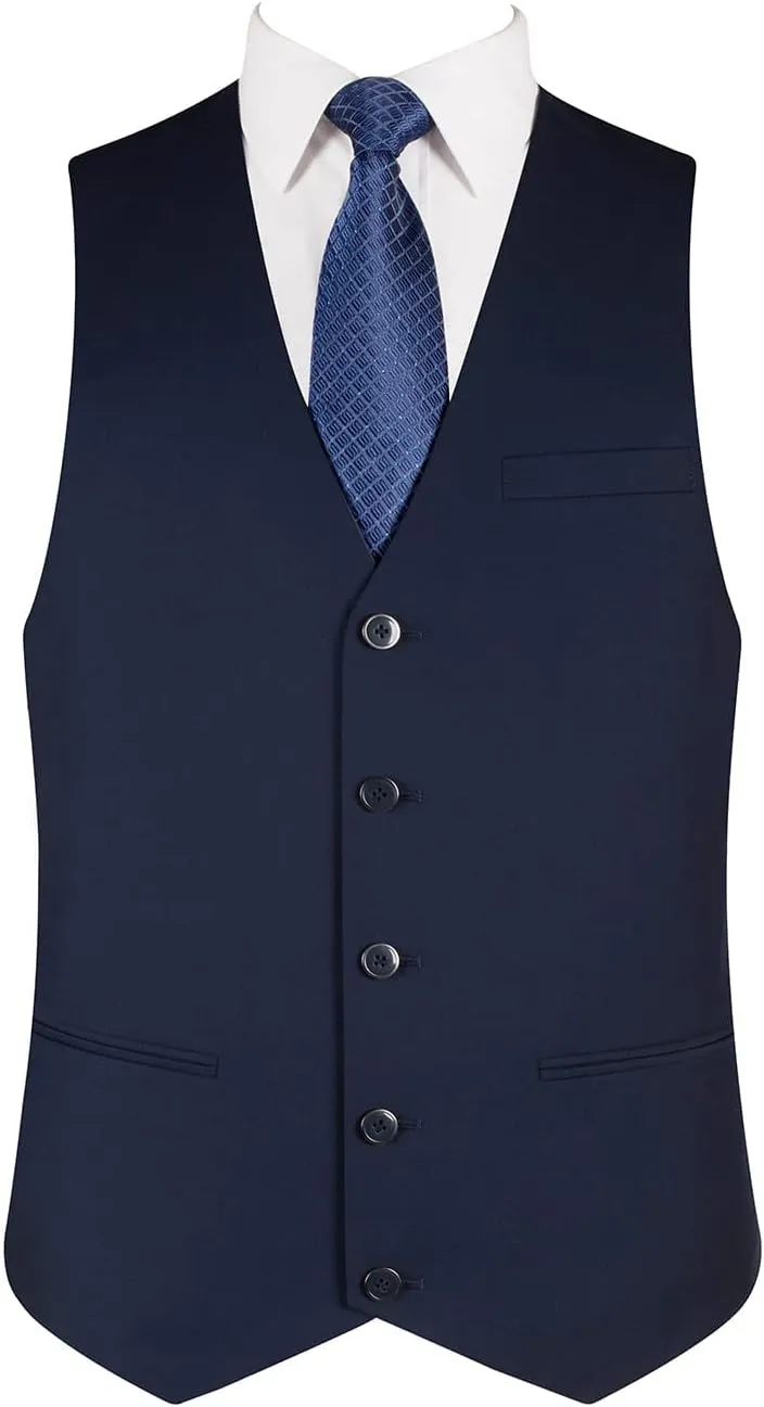 Men's Suits 3 Piece Slim Fit Suit Set Two Buttons Solid Business Suit Jacket Blazer Pants & Vest