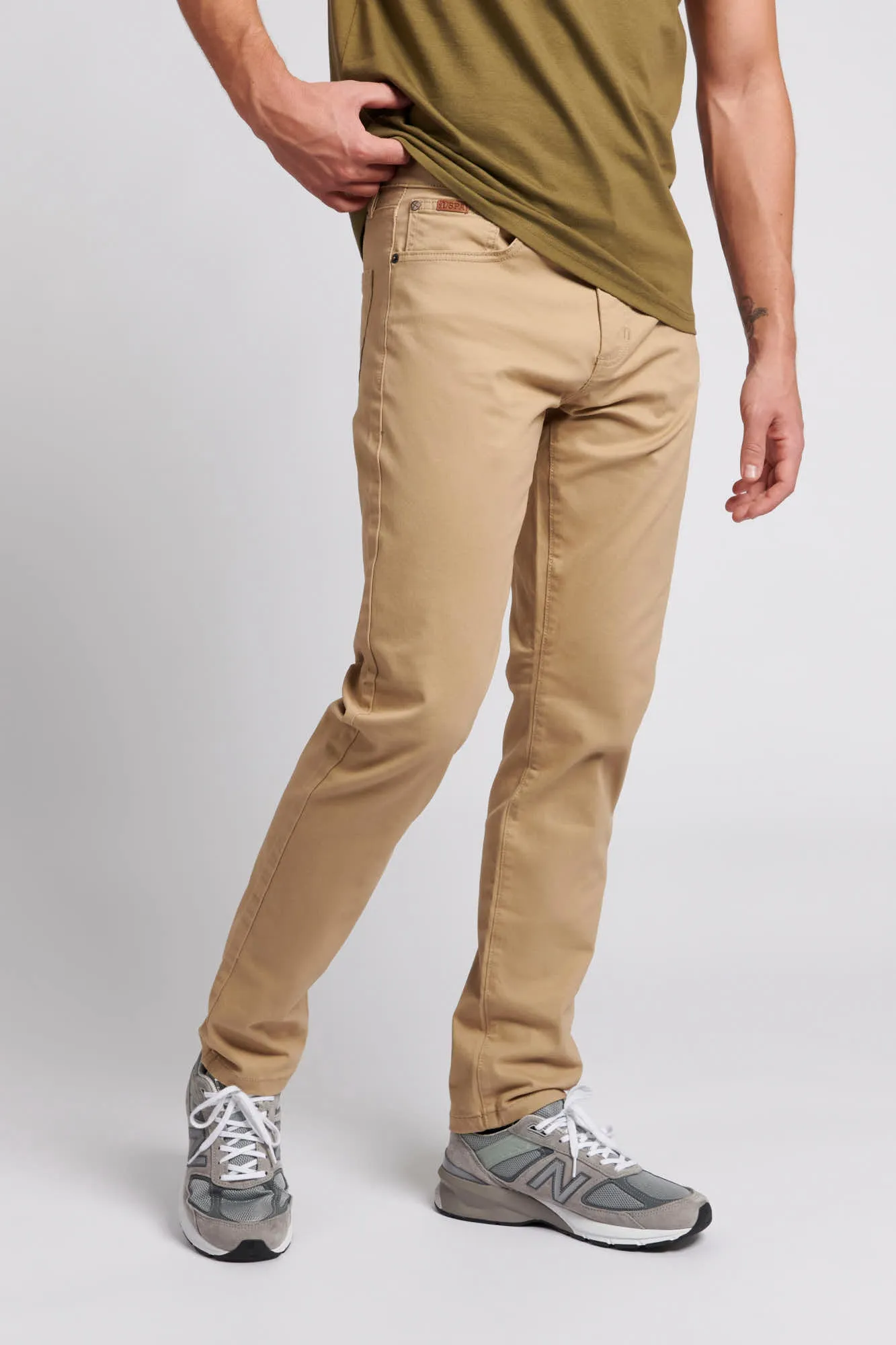 Mens Woven Trousers in Tan