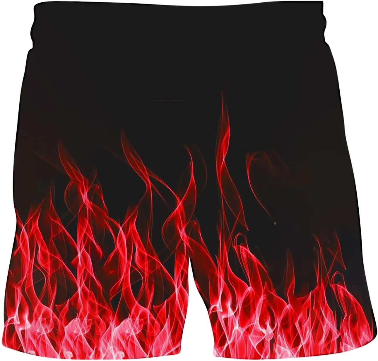 Muscularfit Swimsuit for Men 2024 Trendy Drawstring Quick Dry Swim Trunks with Pockets Casual Flame Print Beach Bathing Suits
