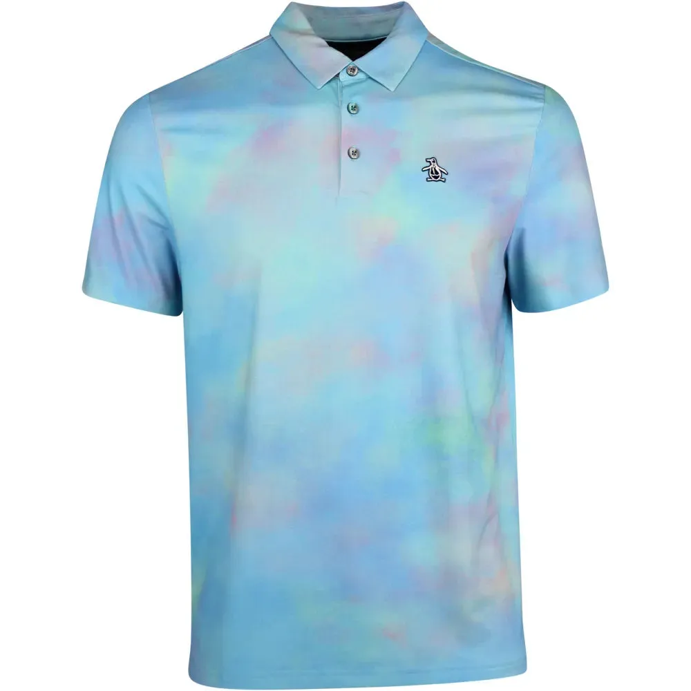 Original Penguin Mens Soft Filtered Tie Dye Print Polo - CLOISONNE