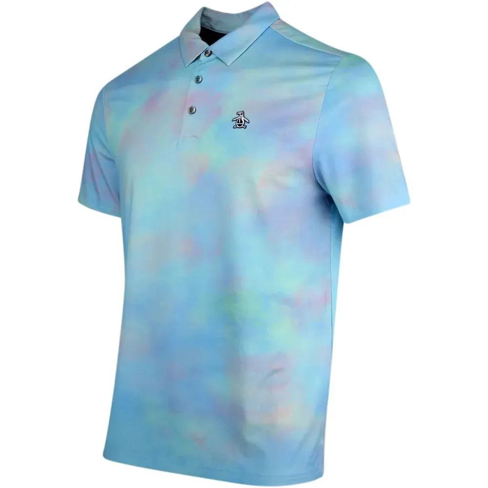 Original Penguin Mens Soft Filtered Tie Dye Print Polo - CLOISONNE