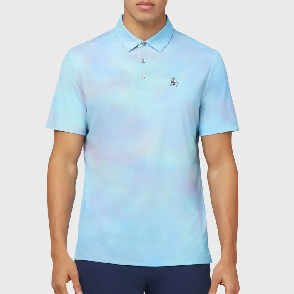 Original Penguin Mens Soft Filtered Tie Dye Print Polo - CLOISONNE