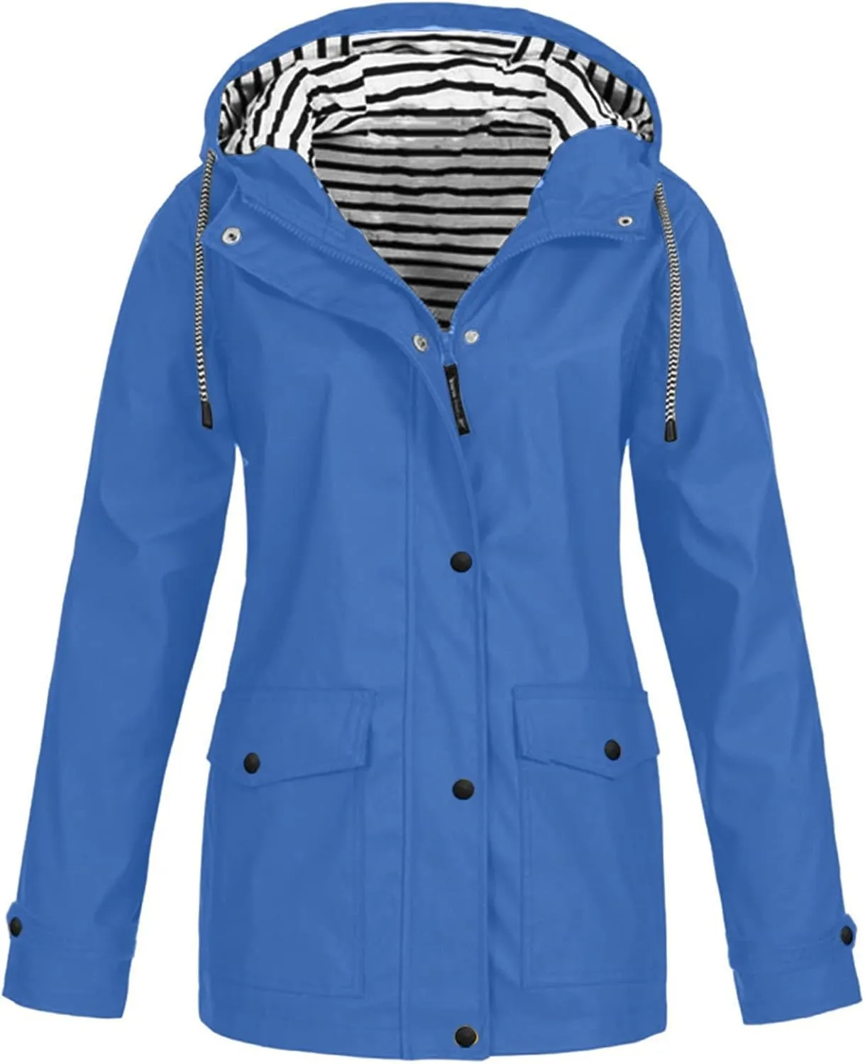 Raincoat Hoodie for Women Lightweight Hooded Jacket Solid Winter Jacket Outdoor Raincoat Windproof